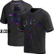 Javier Assad Men's Chicago Cubs Black Holographic Replica Alternate Jersey