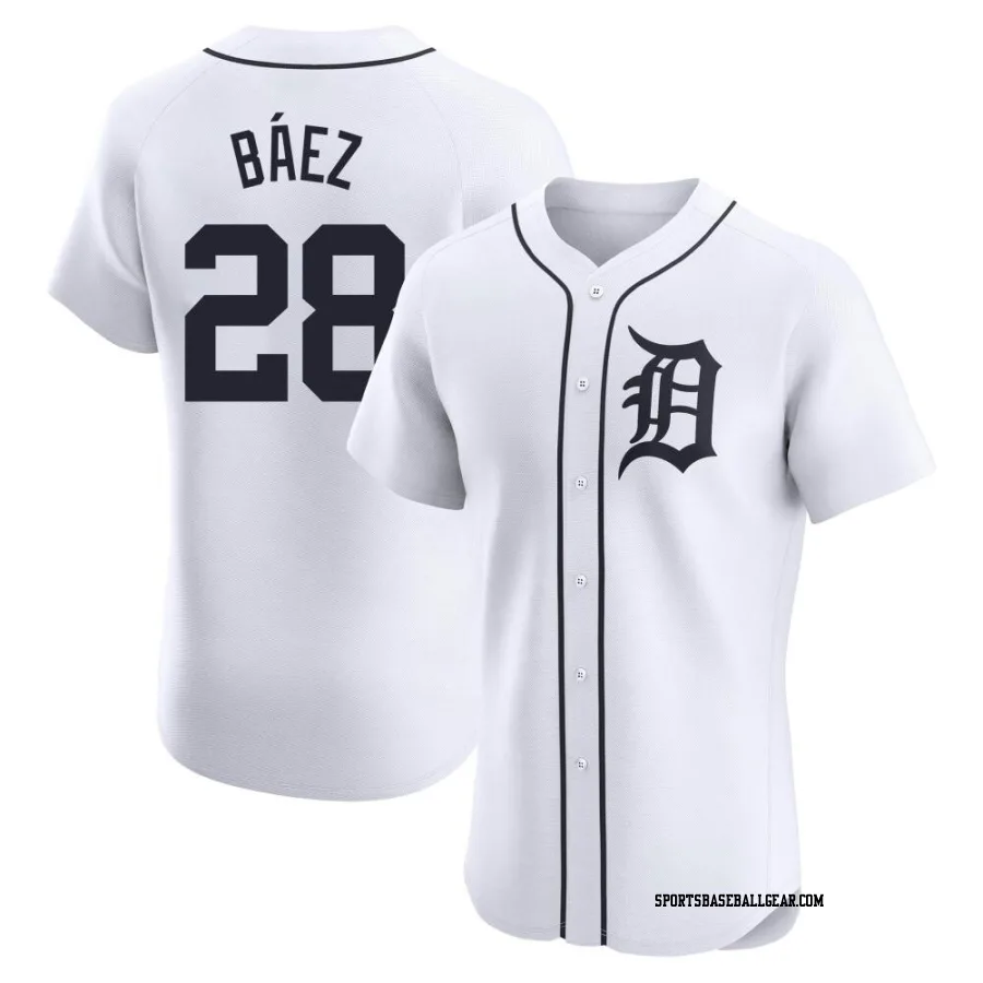 Javier Baez Men's Detroit Tigers White Elite Home Jersey