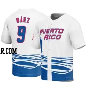 Javier Baez Men's Puerto Rico Baseball White Replica 2023 World Baseball Classic Jersey