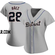 Javier Baez Women's Detroit Tigers Gray Replica Road Jersey