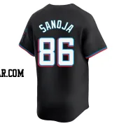 Javier Sanoja Men's Miami Marlins Black Limited Alternate Jersey