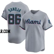 Javier Sanoja Men's Miami Marlins Gray Limited Road Jersey