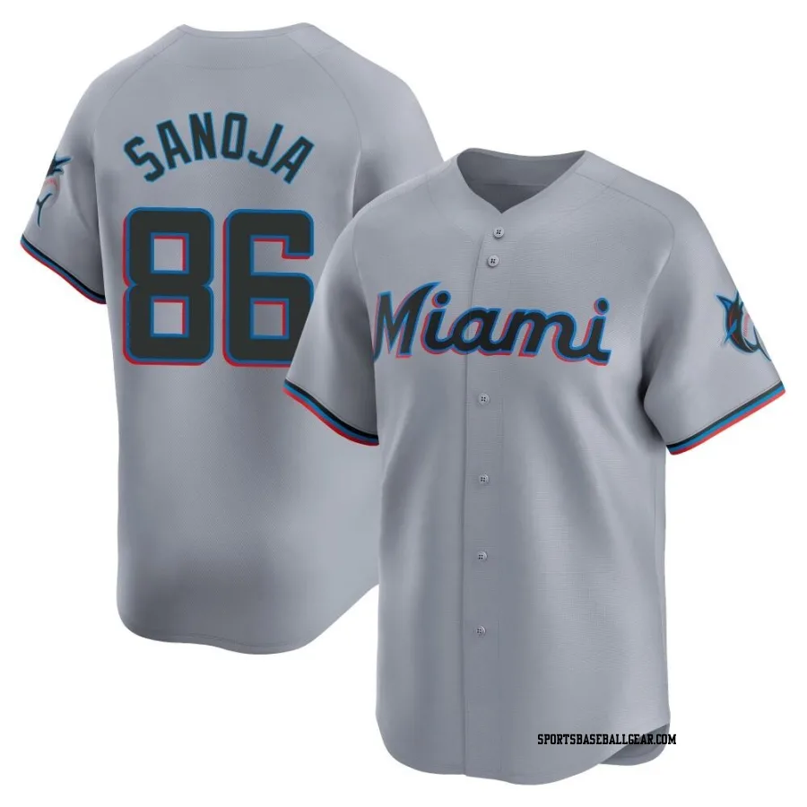 Javier Sanoja Men's Miami Marlins Gray Limited Road Jersey