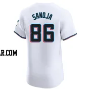 Javier Sanoja Men's Miami Marlins White Elite Home Jersey