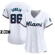 Javier Sanoja Women's Miami Marlins White Limited Home Jersey