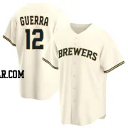 Javy Guerra Men's Milwaukee Brewers Cream Replica Home Jersey