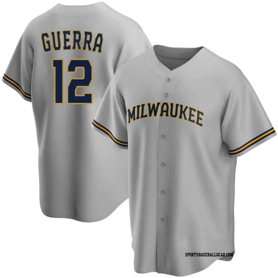 Javy Guerra Men's Milwaukee Brewers Gray Replica Road Jersey