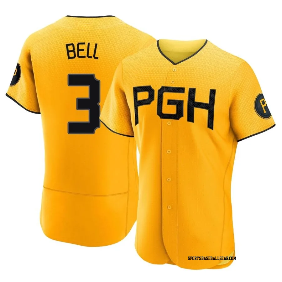 Jay Bell Men's Pittsburgh Pirates Gold Authentic 2023 City Connect Jersey