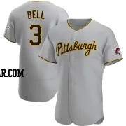 Jay Bell Men's Pittsburgh Pirates Gray Authentic Road Jersey