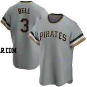 Jay Bell Men's Pittsburgh Pirates Gray Replica Road Cooperstown Collection Jersey