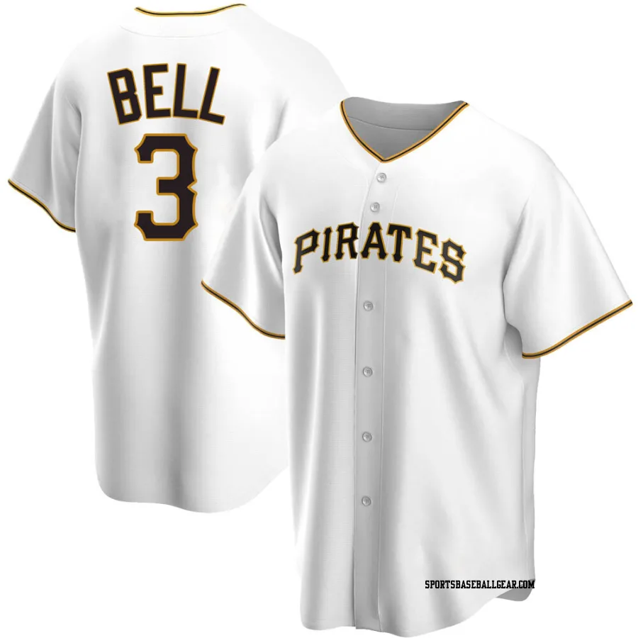 Jay Bell Men's Pittsburgh Pirates White Replica Home Jersey