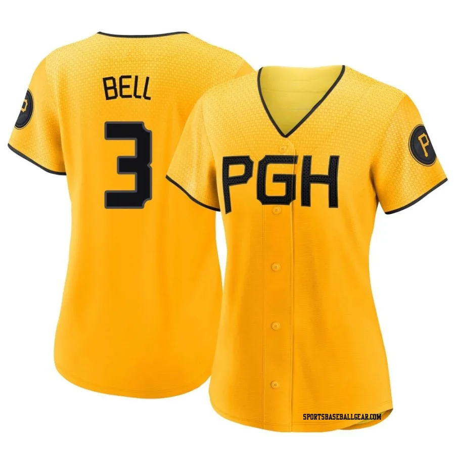 Jay Bell Women's Pittsburgh Pirates Gold Authentic 2023 City Connect Jersey