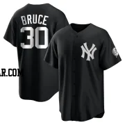 Jay Bruce Men's New York Yankees Black/White Replica Jersey