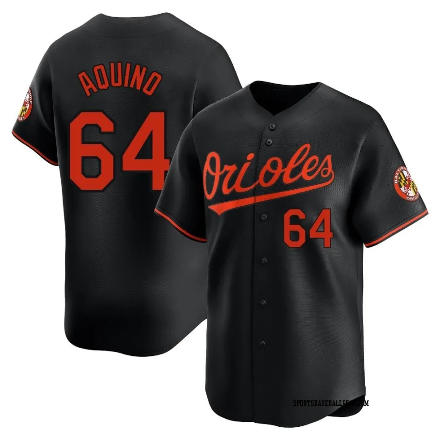 Jayson Aquino Men's Baltimore Orioles Black Limited Alternate Jersey