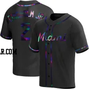 Jazz Chisholm Jr. Men's Miami Marlins Black Holographic Replica Alternate Jersey