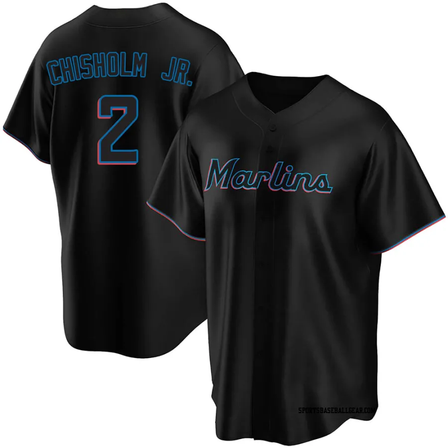 Jazz Chisholm Jr. Men's Miami Marlins Black Replica Alternate Jersey