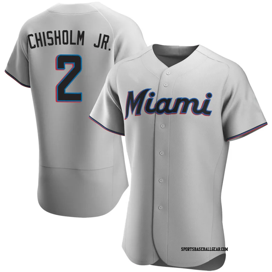 Jazz Chisholm Jr. Men's Miami Marlins Gray Authentic Road Jersey