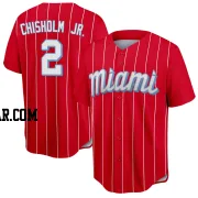 Jazz Chisholm Jr. Men's Miami Marlins Red Replica 2021 City Connect Jersey