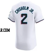 Jazz Chisholm Jr. Men's Miami Marlins White Elite Home Jersey