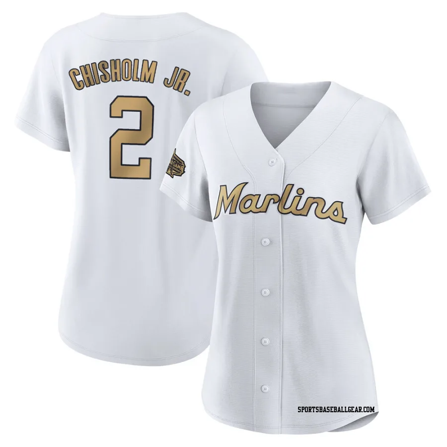 Jazz Chisholm Jr. Women's Miami Marlins White Game Authentic 2022 All-Star Jersey