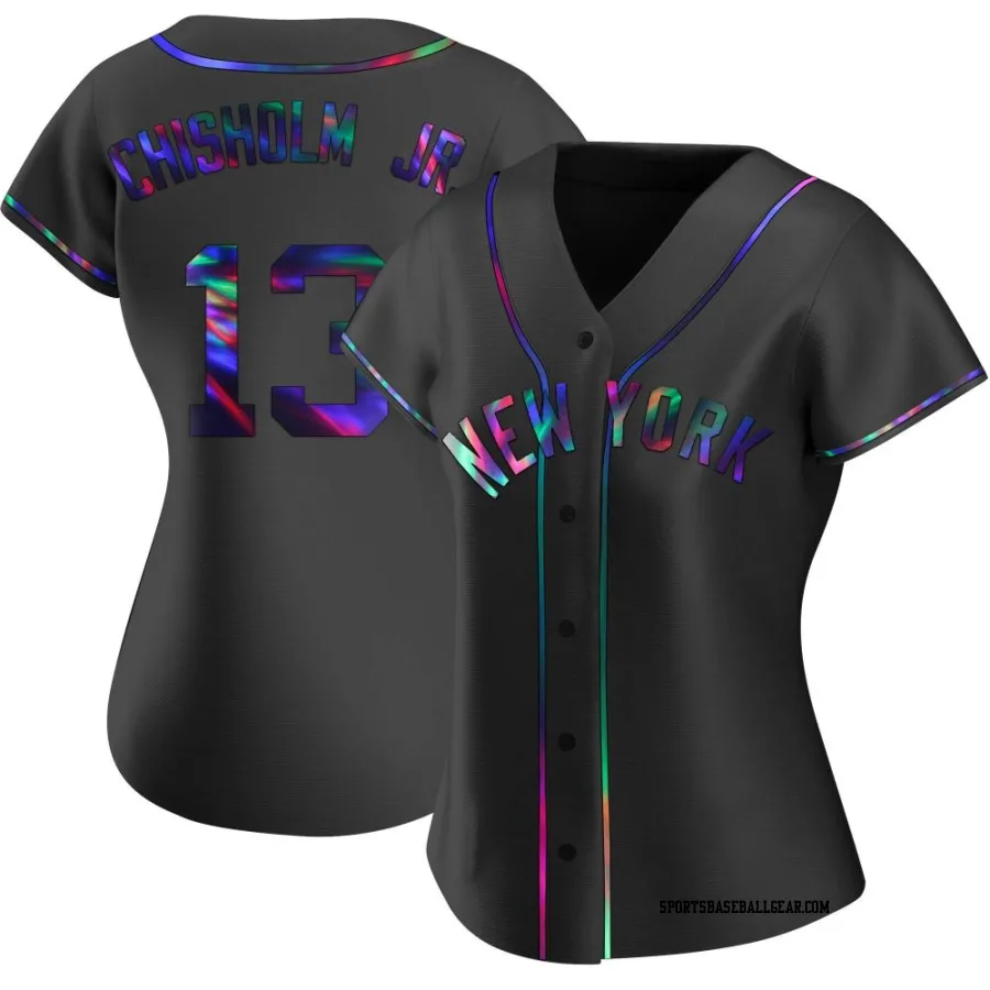 Jazz Chisholm Jr. Women's New York Yankees Black Holographic Replica Alternate Jersey