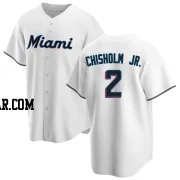 Jazz Chisholm Jr. Youth Miami Marlins White Replica Home Jersey