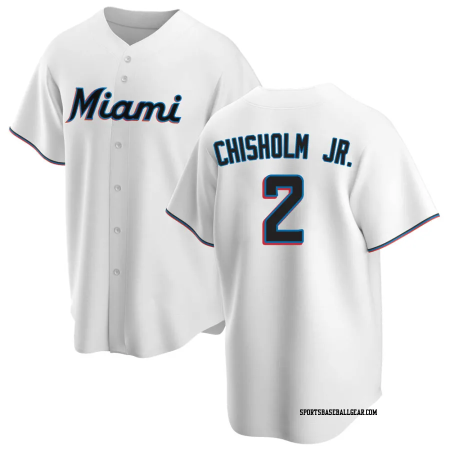 Jazz Chisholm Jr. Youth Miami Marlins White Replica Home Jersey