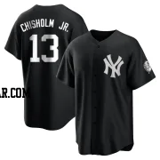 Jazz Chisholm Jr. Youth New York Yankees Black/White Replica Jersey