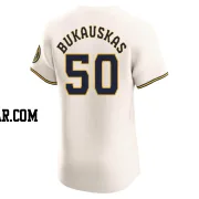 J.B. Bukauskas Men's Milwaukee Brewers Cream Elite Home Jersey