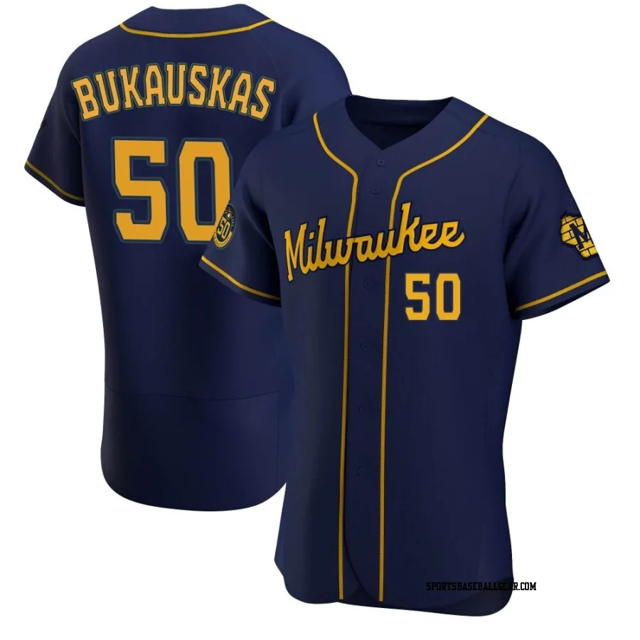 J.B. Bukauskas Men's Milwaukee Brewers Navy Authentic Alternate Jersey