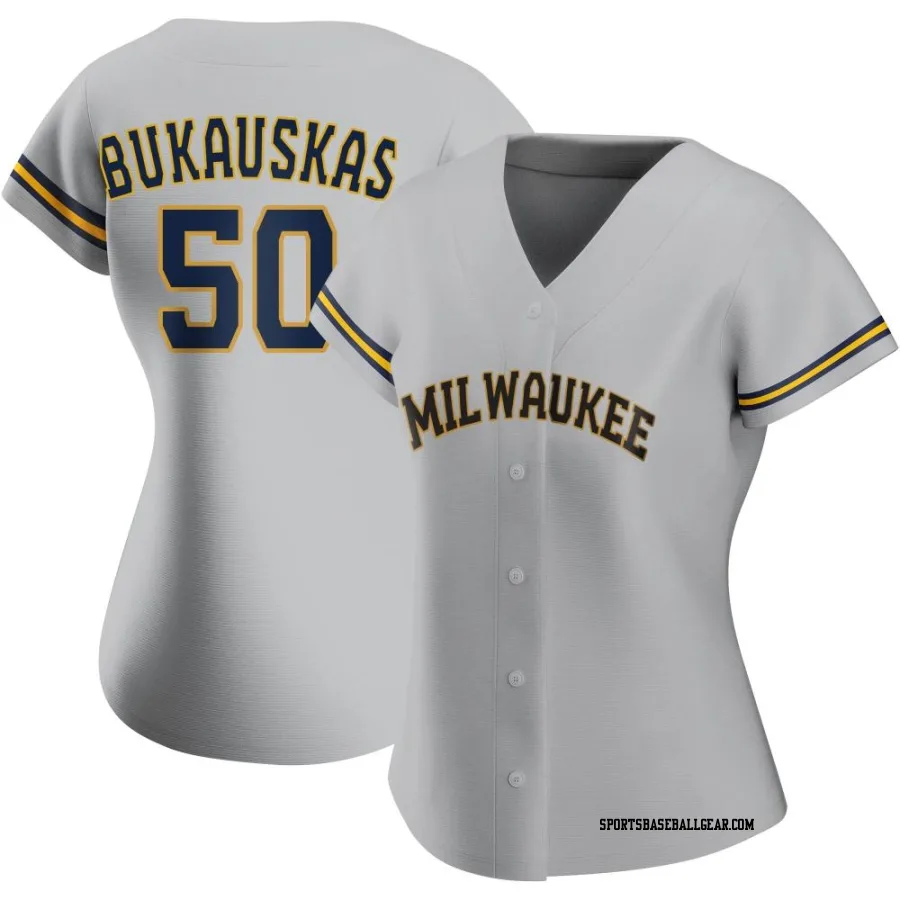 J.B. Bukauskas Women's Milwaukee Brewers Gray Authentic Road Jersey