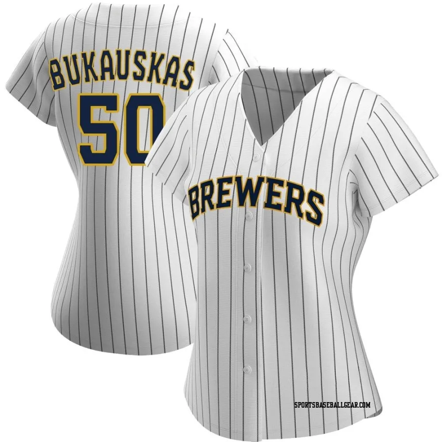 J.B. Bukauskas Women's Milwaukee Brewers White/Navy Authentic Alternate Jersey