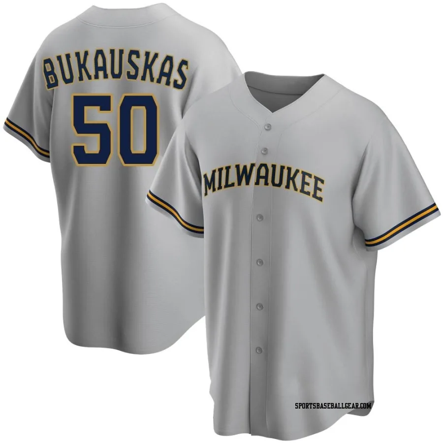 J.B. Bukauskas Youth Milwaukee Brewers Gray Replica Road Jersey