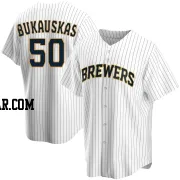 J.B. Bukauskas Youth Milwaukee Brewers White Replica Home Jersey