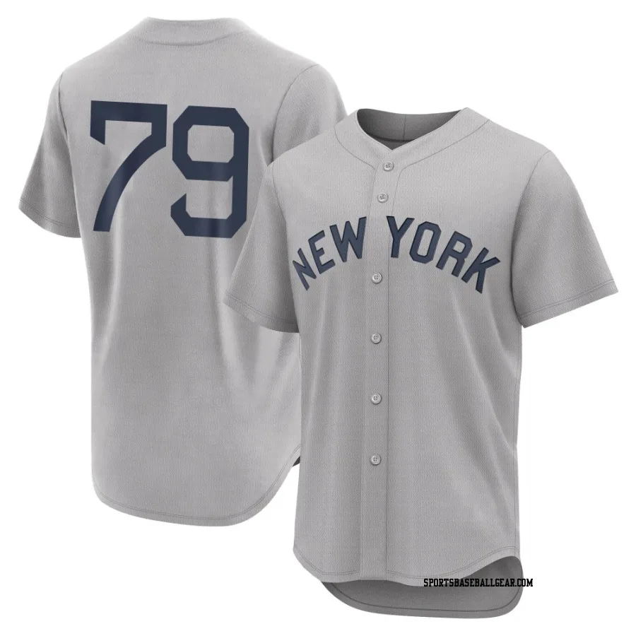 J.C. Escarra Men's New York Yankees Gray Authentic 2021 Field of Dreams Jersey