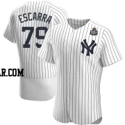 J.C. Escarra Men's New York Yankees White Authentic Home 2024 World Series Jersey