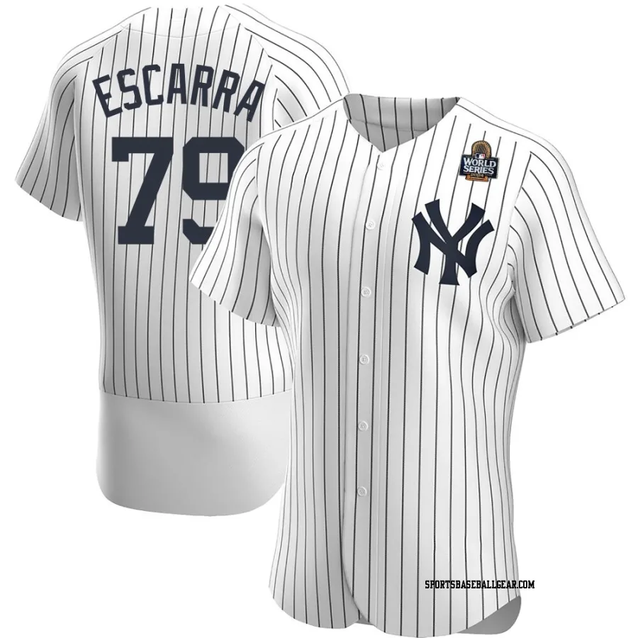 J.C. Escarra Men's New York Yankees White Authentic Home 2024 World Series Jersey