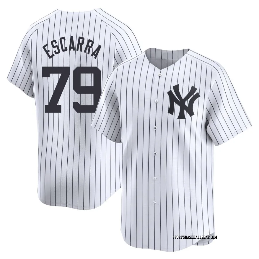 J.C. Escarra Men's New York Yankees White Limited Yankee Home Jersey