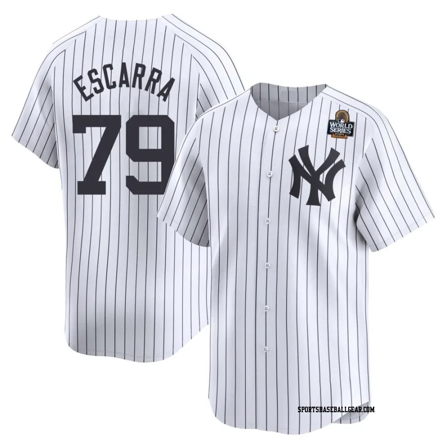 J.C. Escarra Youth New York Yankees White Limited Yankee Home 2024 World Series Jersey