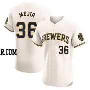 J.C. Mejia Men's Milwaukee Brewers Cream Elite Home Jersey