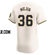 J.C. Mejia Men's Milwaukee Brewers Cream Elite Home Jersey