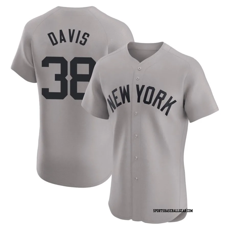 J.D. Davis Men's New York Yankees Gray Elite Road Jersey