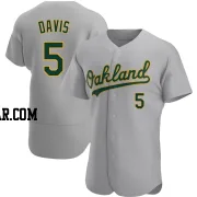 J.D. Davis Men's Oakland Athletics Gray Authentic Road Jersey