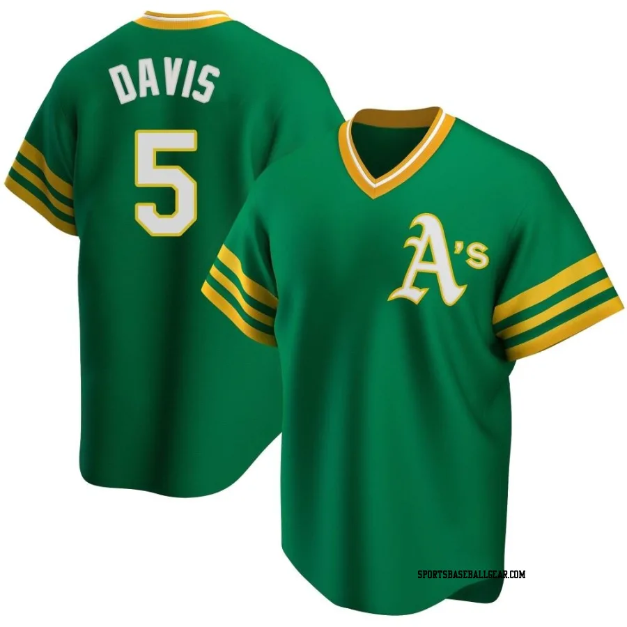 J.D. Davis Men's Oakland Athletics Green Replica R Kelly Road Cooperstown Collection Jersey