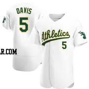 J.D. Davis Men's Oakland Athletics White Authentic Home Jersey