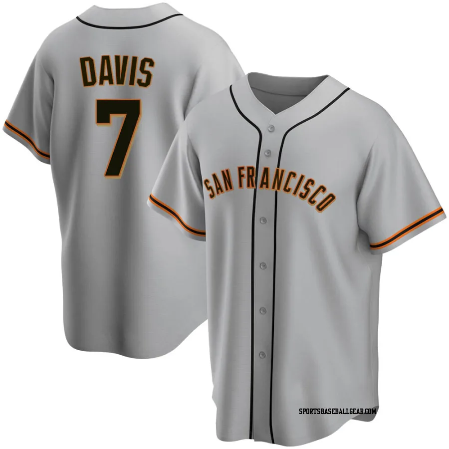 J.D. Davis Men's San Francisco Giants Gray Replica Road Jersey