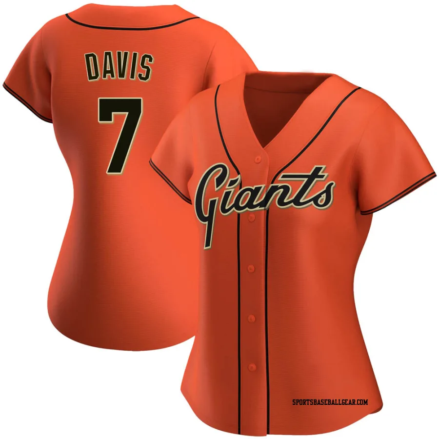 J.D. Davis Women's San Francisco Giants Orange Authentic Alternate Jersey