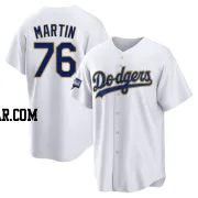 J.D. Martin Men's Los Angeles Dodgers White/Gold Replica 2021 Gold Program Player Jersey