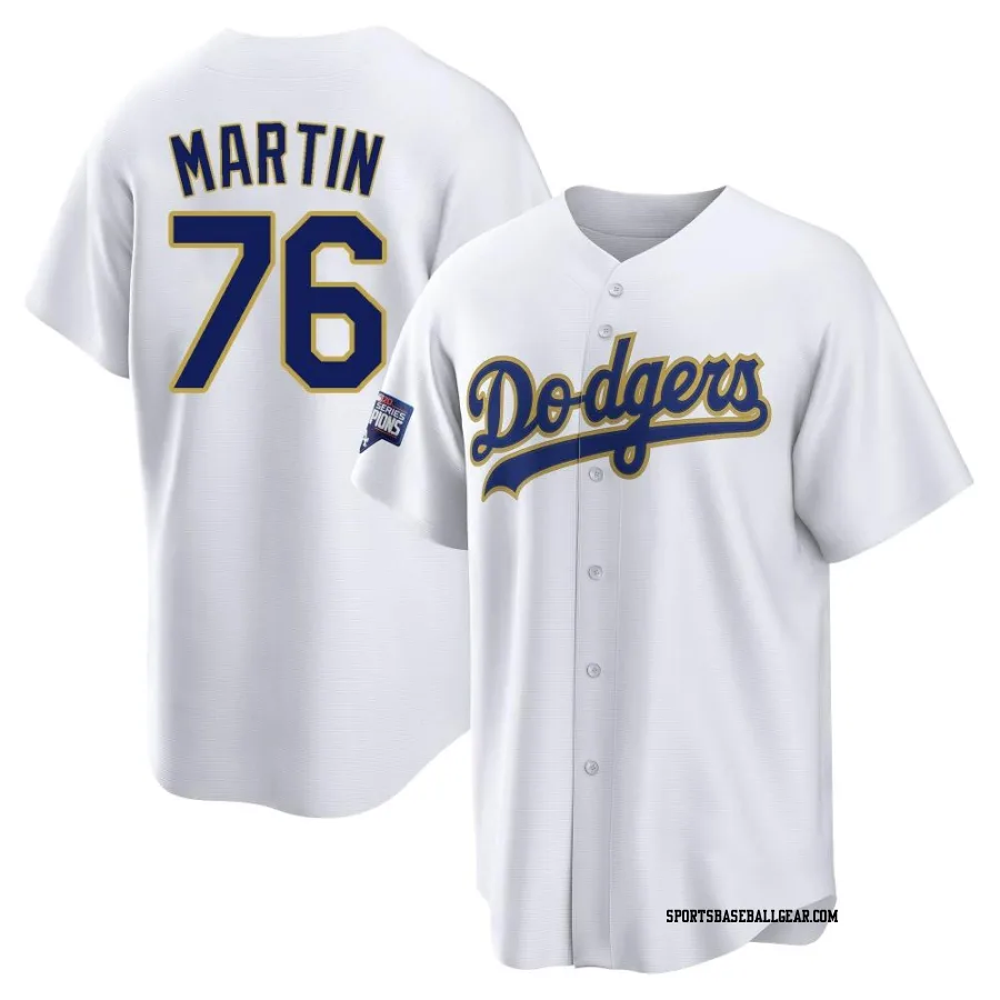 J.D. Martin Men's Los Angeles Dodgers White/Gold Replica 2021 Gold Program Player Jersey