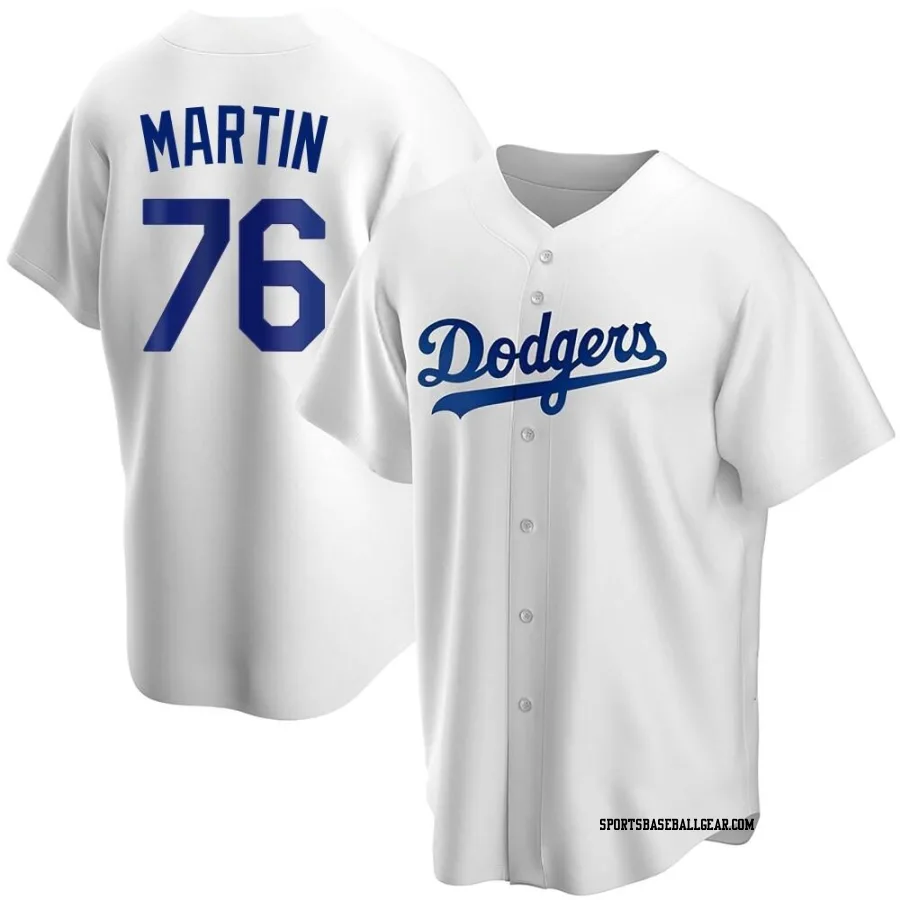 J.D. Martin Youth Los Angeles Dodgers White Replica Home Jersey